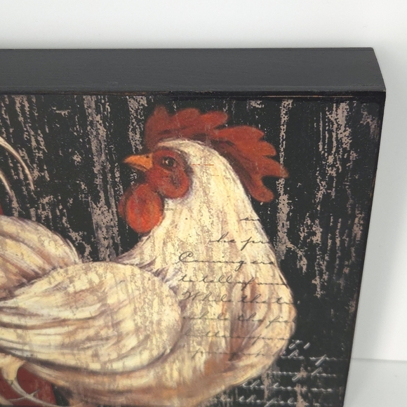 Rooster Black Tabletop Sign & Figurine Rustic Farmhouse Decor Set - Picture 3 of 7